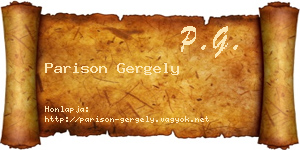 Parison Gergely névjegykártya
